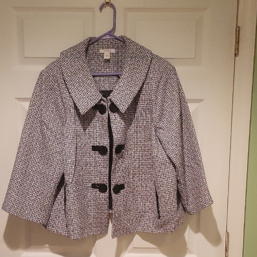 Dressbarn Black and White Pea Coat